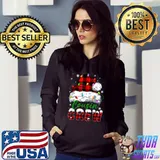 Cousin Crew Santa Red Plaid Hat And Lights Xmas Christmas Pajamas T-Shirt Hoodie