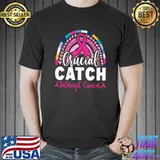 Crucial Catch Intercept Cancer Rainbow Ribbon T-Shirt
