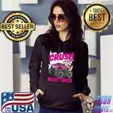 Crush Breast Cancer Unicorn Monster Truck Breast Cancer T-Shirt Hoodie