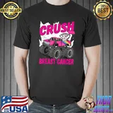 Crush Breast Cancer Unicorn Monster Truck Breast Cancer T-Shirt