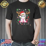 Cute christmas girls women xmas unicorn deer shirt