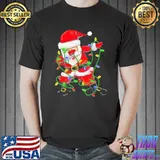Dabbing santa for boys girls christmas tree lights shirt