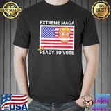 Extreme maga and ready to vote Trump biting flag shirt