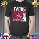 Faith love hope cure courage breast cancer awareness butterflies T-Shirt