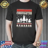 Firefighter Christmas Frefighting Xmas Tree T-Shirt