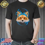 Fox Diabetes Awareness Blue Bandana T1D Survivor T-Shirt