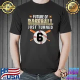 Future Of Baseball Just Turned 6 Baseball 6th Birthday T-Shirt