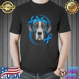Great Dane Diabetes Awareness Dog Blue Bandana T1D Survivor T-Shirt