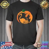 Halloween Custome Flamingo Flamingween Pumpkin T-Shirt