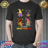 Halloween Gnomes Happy HalloThanksMas Thanksgiving Christmas T-Shirt