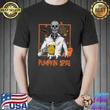 Halloween Skeleton Pumpkin Spice Latte Syrup Creamer T-Shirt