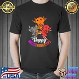 Happy Hallothanksmas Axolotl Lover With Gifts Halloween Christmas T-Shirt