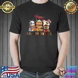 Happy Hallothanksmas Halloween Thanksgiving Christmas Cocoa T-Shirt