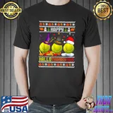 Happy HalloThanksMas Tennis Witch Santa Hat Halloween Thanksgiving Xmas T-Shirt