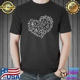 Heart Shape Musical Notes Music Lovers Valentines Day Heart T-Shirt