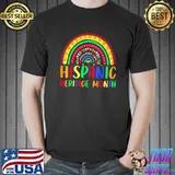 Hispanic Heritage Month Rainbow All Countries Flags T-Shirt