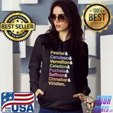Hit The Gym Color Names Palette Cerulean Vermilion Celadon Saffron T-Shirt Hoodie
