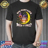 How Many Licks Does It Take Halloween Owl Witch And Moon T-Shirt