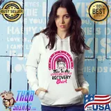 Hysterectomy Recovery Products Uterus Support Messy Bun With Flower And Rainbow T-Shirt Hoodie