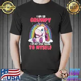 I am so grumpy i'm not even talking to myself unicorn rainbow T-Shirt