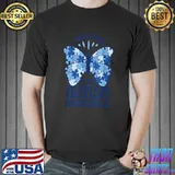I Wear Blue For Autism Awareness Puzzle Autistic Please Be Patient With Me Butterflies T-Shirt