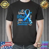 I Wear Blue For Diabetes Awareness Month November Ribbon T-Shirt