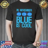 In November Blue Is Cool Awerness Diabetes Prostate Cancer Pumpkins Watercolor T-Shirt