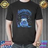 In November We Wear Blue Diabetes Awareness Tractor And Pumpkin Leopard Autumn Fall Tree T-Shirt