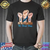 In November We Wear Blue Strong Hands Diabetes Awareness T-Shirt