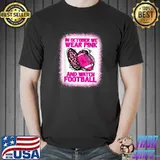 In October We Wear Pink And Watch Football And Heart Leopard Breast Cancer Tee T-Shirt