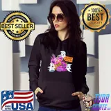 In October We Wear Pink Ghost Pumpkin Sunflowers Breast Cancer Warrior T-Shirt Hoodie