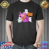 In October We Wear Pink Ghost Pumpkin Sunflowers Breast Cancer Warrior T-Shirt