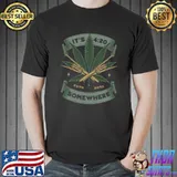 It's 420 somewhere estd 2033 skeleton and cannabis halloween T-Shirt