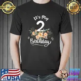 It's My 2nd Birthday Two Years Old Flowers T-Shirt