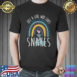 Just A Girl Who Loves Snakes Heart Rainbow T-Shirt