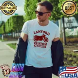 Lanford custom cycles red text design shirt