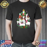 Llama Christmas Tree Alpaca Xmas Lights Holiday Gifts T-Shirt