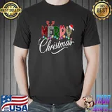 Merry Christmas Leopard Buffalo Red Plaid T-Shirt