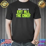 Most likely to eat all the candy halloween shirt