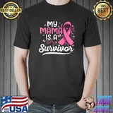 My mama is a survivor support mom breast cancer awareness butterflies T-Shirt