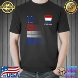 Netherlands Soccer Number 10 Fans Jersey Dutch Flag Football Lovers T-Shirt