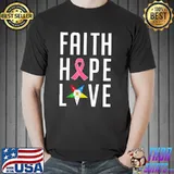 Oes faith hope love the eastern star breast cancer awareness shirt