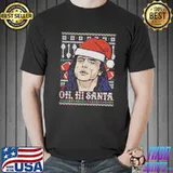 Oh hI santa Football background ugly shirt