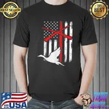 Patriotic Goose Hunter American Flag Hunter T-Shirt