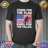 Patriotic military veteran American flag stand shirt