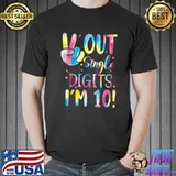 Peace Out Single Digits I'm 10th Birthday For Girls Tye Die T-Shirt
