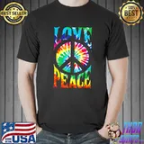 Peace Sign Love Tie Dye Hippie Costume T-Shirt