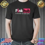 Pink Hub With Flowers In October We Wear Pink Ribbon Breast Cancer Awareness T-Shirt