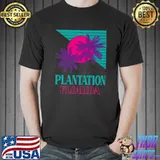 Plantation Florida Moon And Palm Tree Vacation T-Shirt