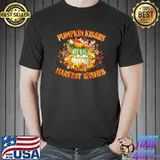 Pumpkin Kisses And Harvest Wishes Sunflower Thanksgiving T-Shirt